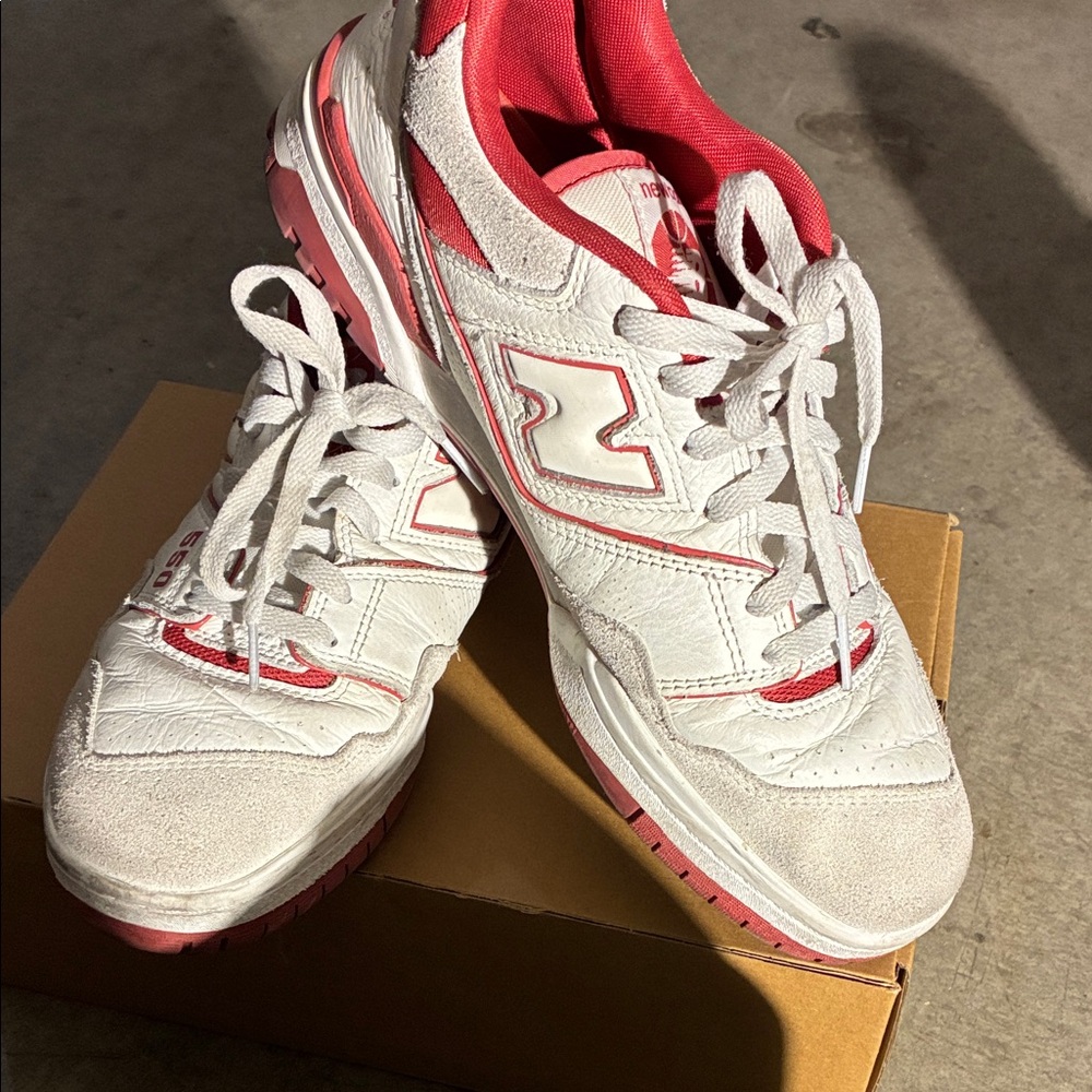 New Balance White and Pink Athletic Shoes